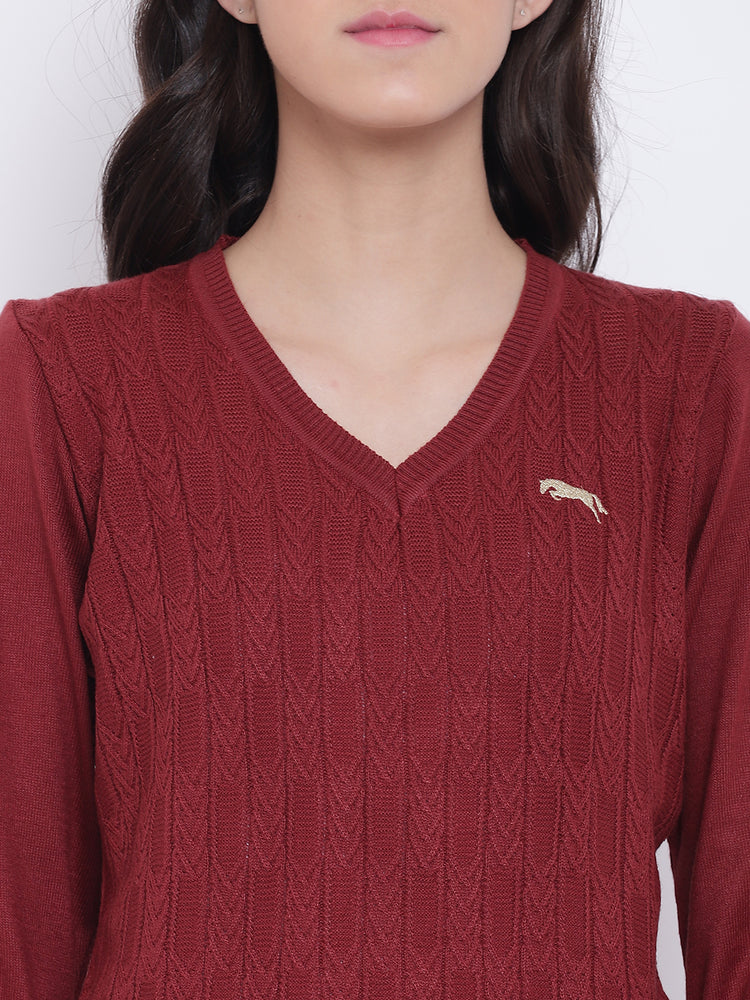 Women Red Casual Sweaters - JUMP USA