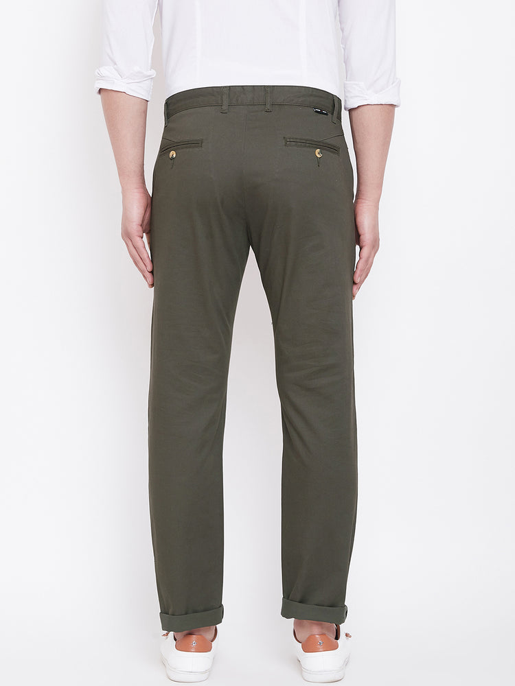 JUMP USA Men Charcoal Casual Regular Fit Trousers - JUMP USA