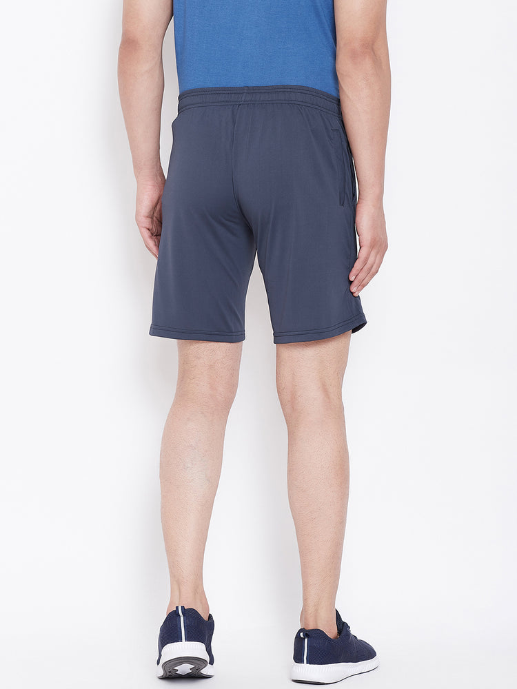 JUMP USA Men Navy Blue Solid Active Wear Shorts - JUMP USA