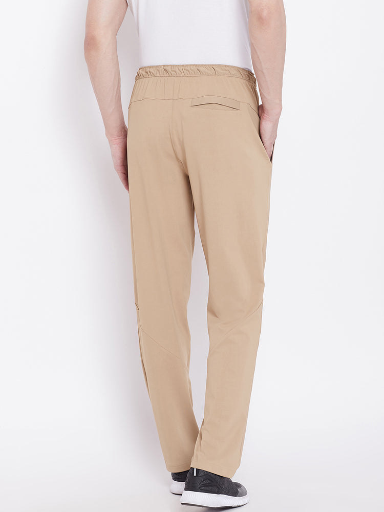 JUMP USA Men Beige Active Wear Solid Track Pant - JUMP USA