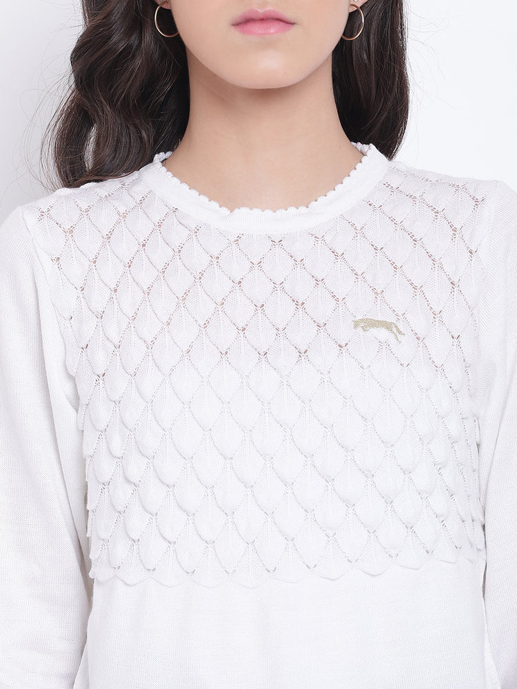 Women White Casual Sweaters - JUMP USA