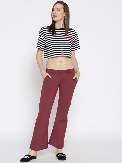 Women Solid Flared Trousers - JUMP USA