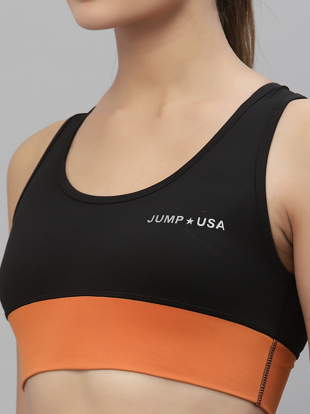 JUMP USA Solid Non-Wired Non Padded Sports Bra