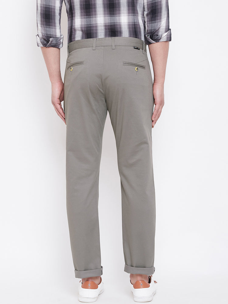 JUMP USA Men Grey Casual Regular Fit Trousers - JUMP USA