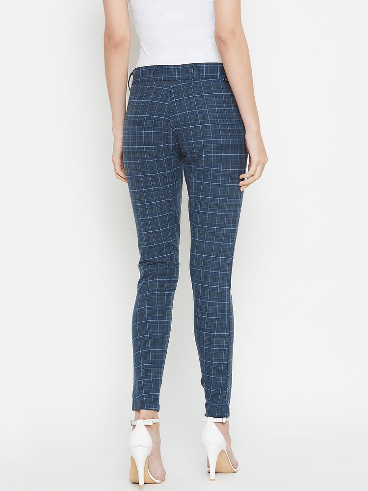 Women Checked Slim fit Casual Trousers - JUMP USA