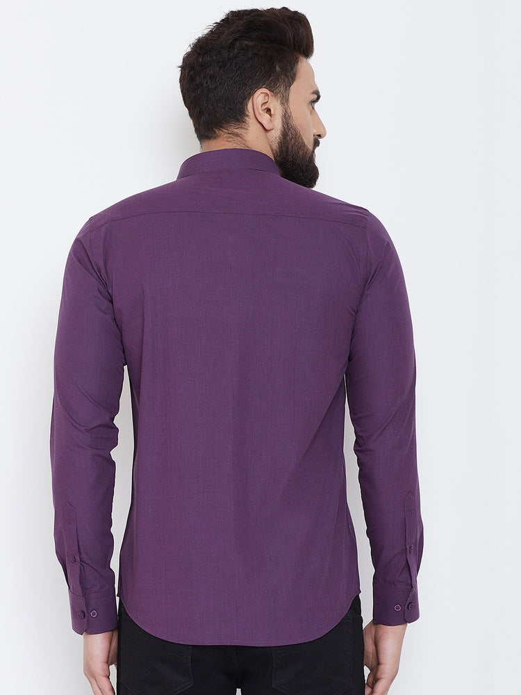 JUMP USA Men Purple Slim Fit Shirts - JUMP USA