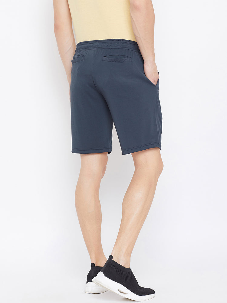JUMP USA Men Navy Blue Solid Active Wear Shorts - JUMP USA