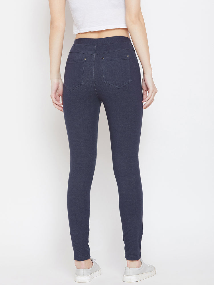 Women Navy Blue Casual Tights - JUMP USA
