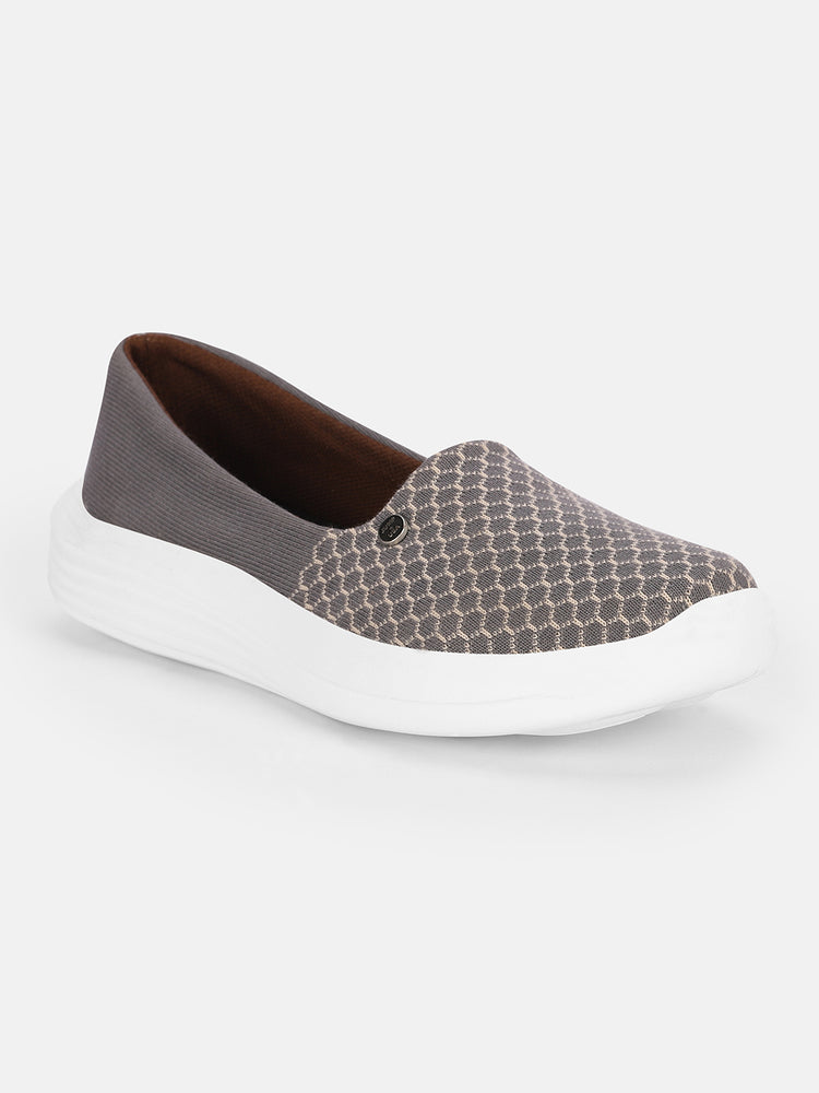 JUMP USA Women's Textured Grey Smart Casual Sneakers Shoes - JUMP USA