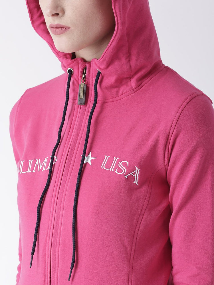 Women Cotton Casual Long Sleeve Pink Winter Sweatshirt - JUMP USA (1568775634986)