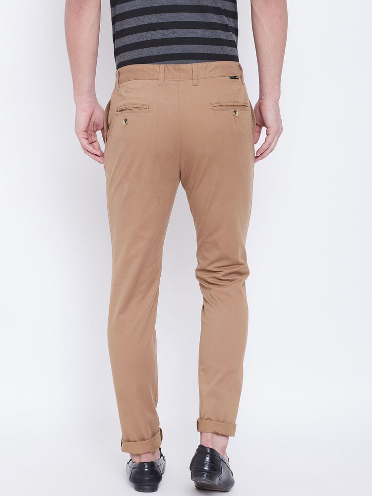 JUMP USA Men Brown Casual Slim Fit Trousers - JUMP USA
