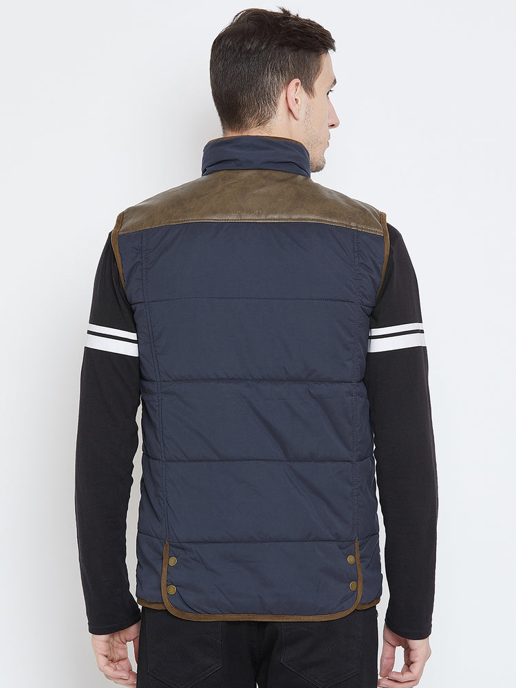 Men Casual Blue Padded Jacket - JUMP USA