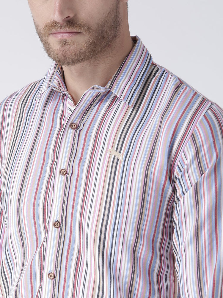 Men Multi Regular Fit Striped Casual Shirt - JUMP USA (1568801783850)
