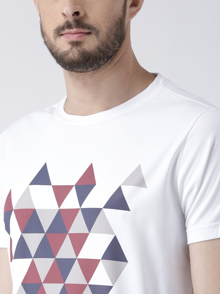 Men White Graphic Round Neck T-shirt - JUMP USA