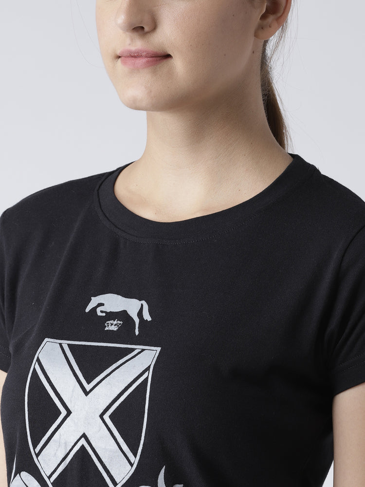 Women Black Casual T-shirt - JUMP USA