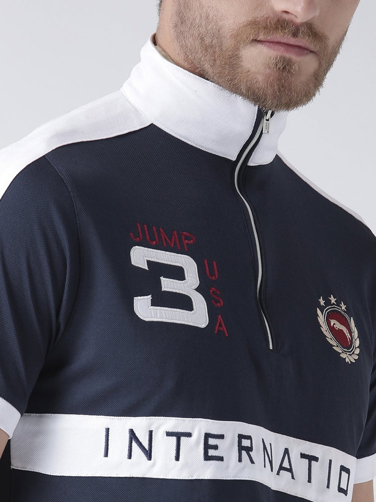 Men Navy Blue Micro Polyester T-Shirt - JUMP USA (1568788611114)