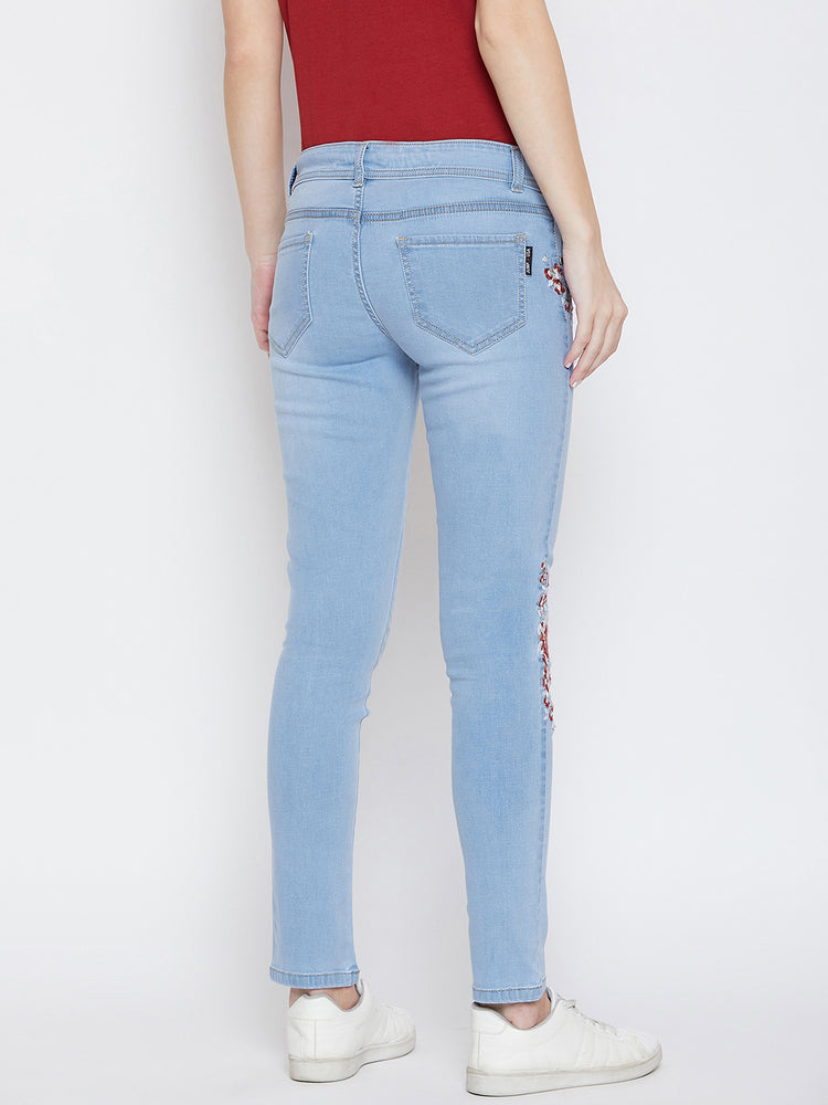 JUMP USA Women Blue Slim Fit Mid-Rise Clean Look Stretchable Jeans - JUMP USA