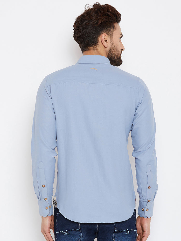 JUMP USA Men Blue Regular Fit Solid Casual Shirt - JUMP USA