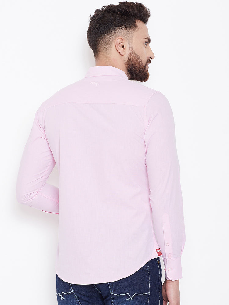JUMP USA Men Pink Solid Regular Fit Casual Shirts - JUMP USA