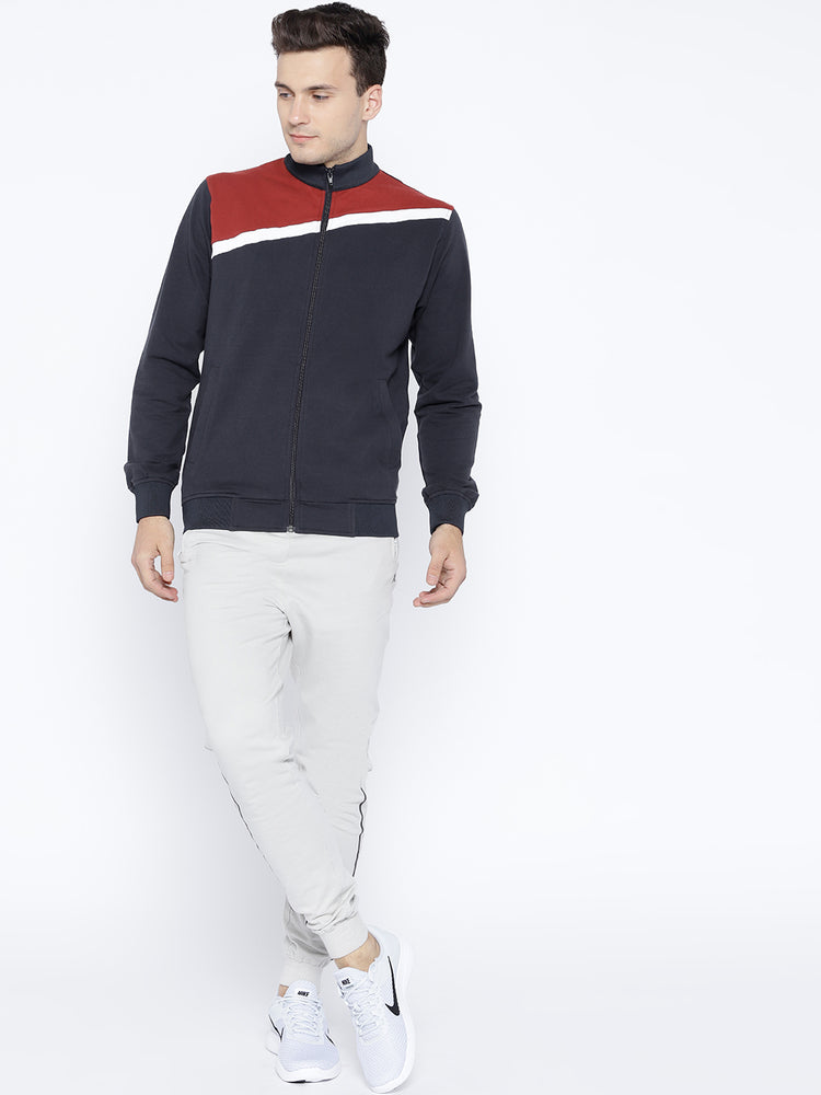 Navy Blue Solid Sweatshirt - JUMP USA