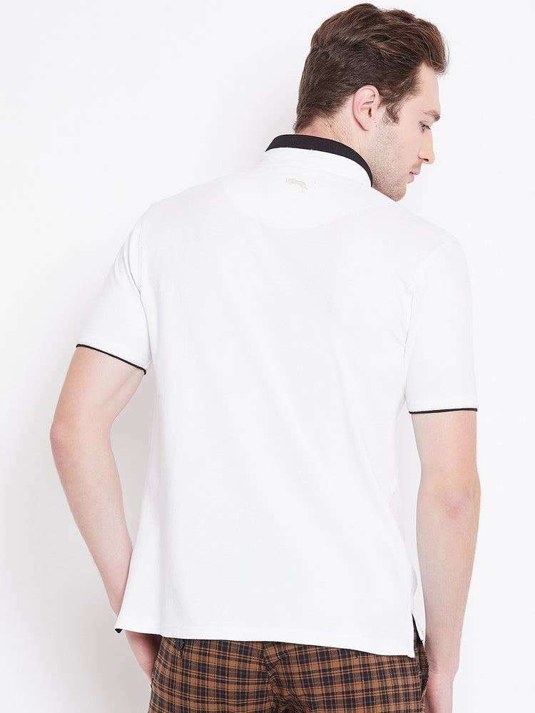 JUMP USA Men White Polo T-Shirt - JUMP USA