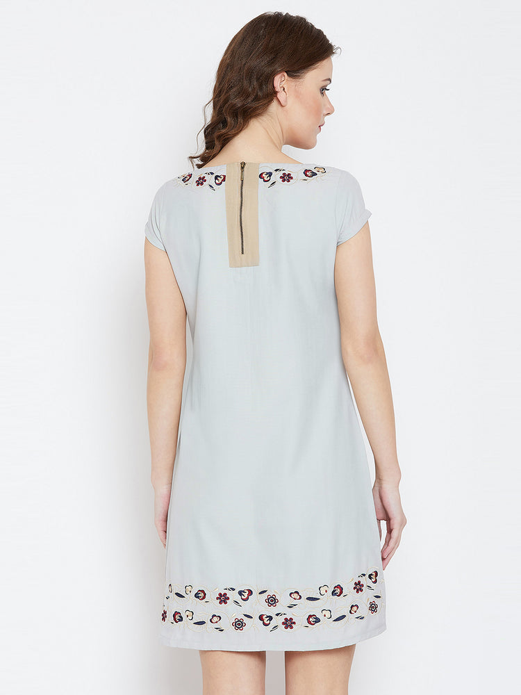 JUMP USA Women Grey Embroidered Sheath Dress - JUMP USA