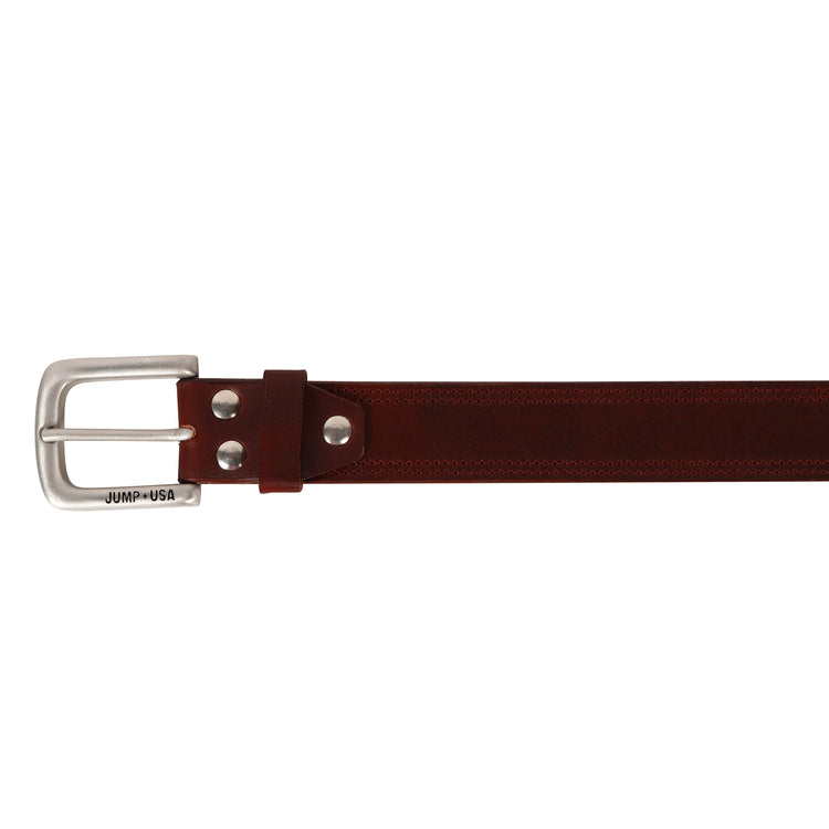 Men Leather Brown Belts With Metal Buckle - JUMP USA