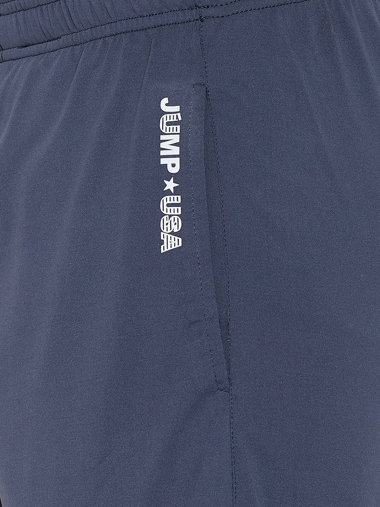 JUMP USA Men Navy Blue Solid Active Wear Shorts - JUMP USA