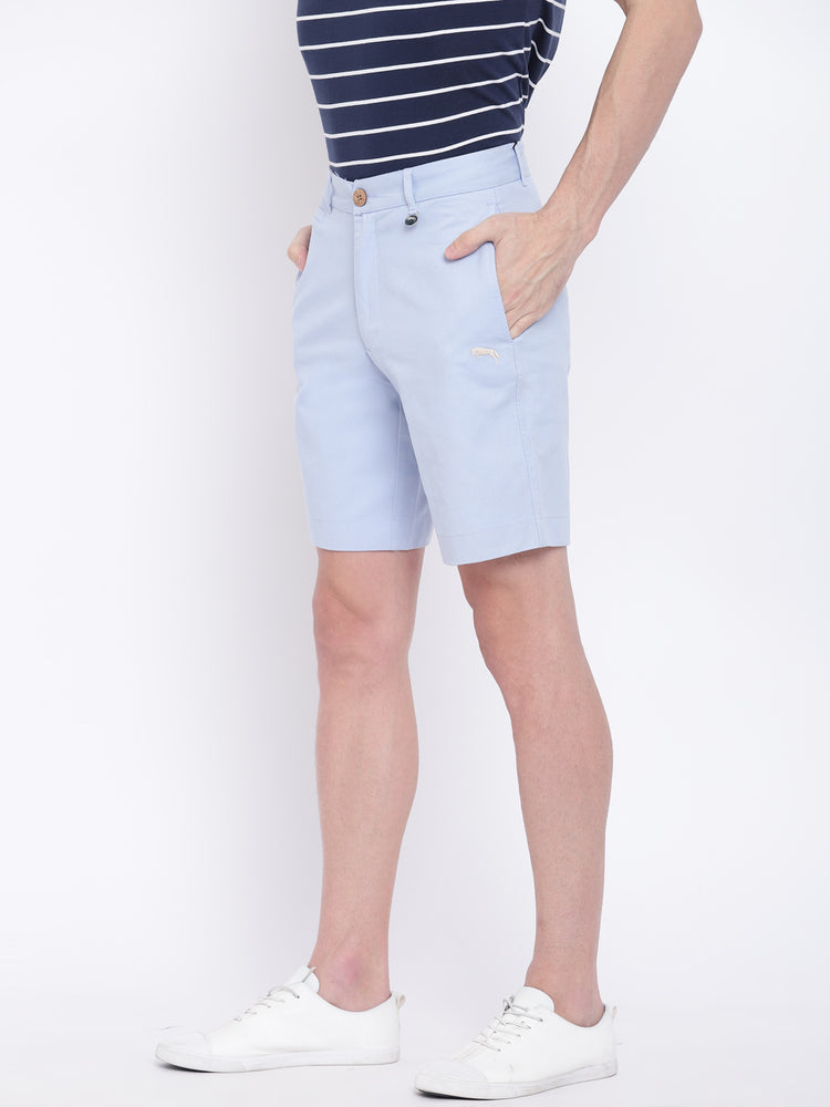 Men Casual Printed Blue Chinos Shorts - JUMP USA