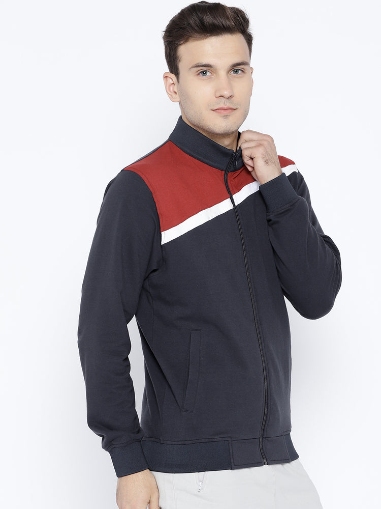 Navy Blue Solid Sweatshirt - JUMP USA