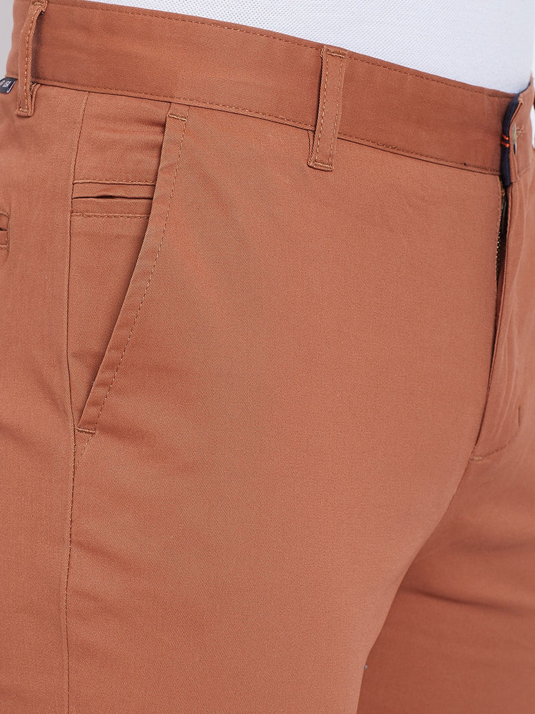JUMP USA Men Bronze Casual Slim Fit Trousers - JUMP USA