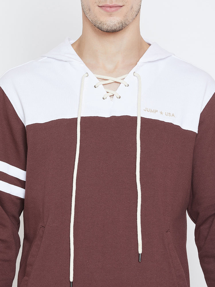 Men Maroon Casual Sweatshirts - JUMP USA