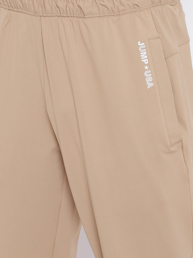 JUMP USA Men Beige Active Wear Solid Track Pant - JUMP USA