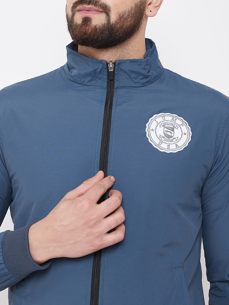 JUMP USA Men Denim Solid Bomber Jacket - JUMP USA