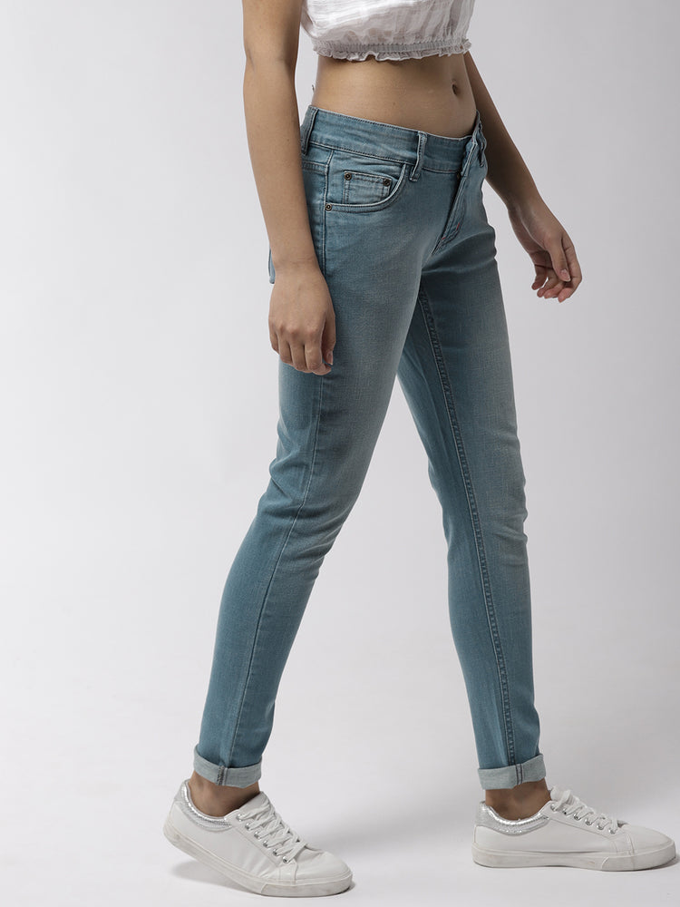 Women Blue Skinny Fit Mid-Rise Clean Look Jeans - JUMP USA