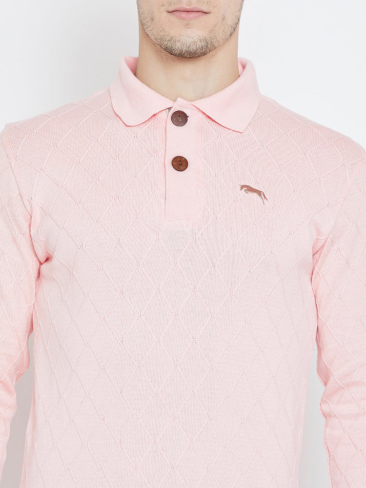 Men Pink Casual Sweaters - JUMP USA