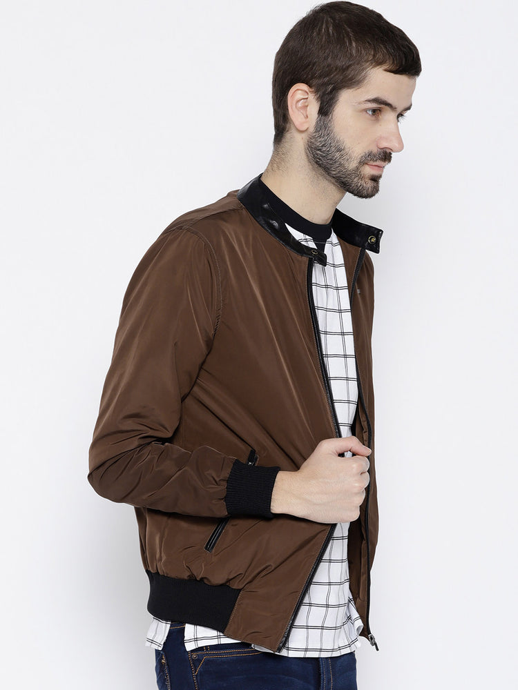 Men Copper Solid Open Front Jacket - JUMP USA