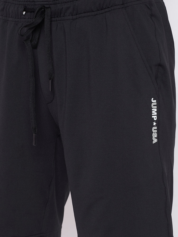 JUMP USA Men Black Solid Active Wear Shorts - JUMP USA