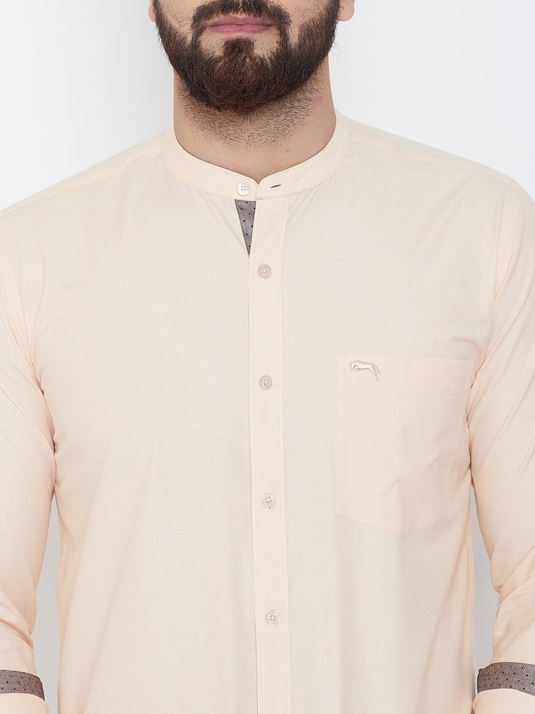 JUMP USA Men Butter Solid Cotton Casual Shirts - JUMP USA