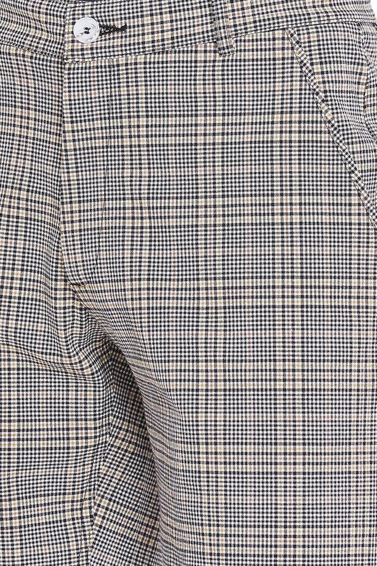 Men Grey Checked Casual Shorts - JUMP USA