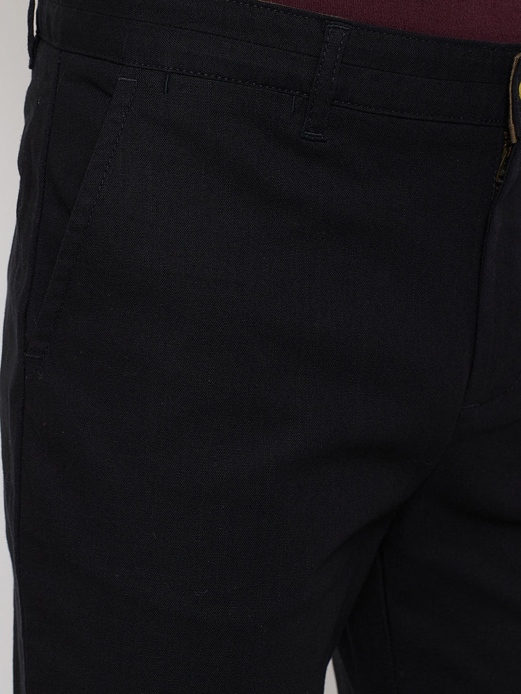JUMP USA Men Black Casual Slim Fit Trousers - JUMP USA