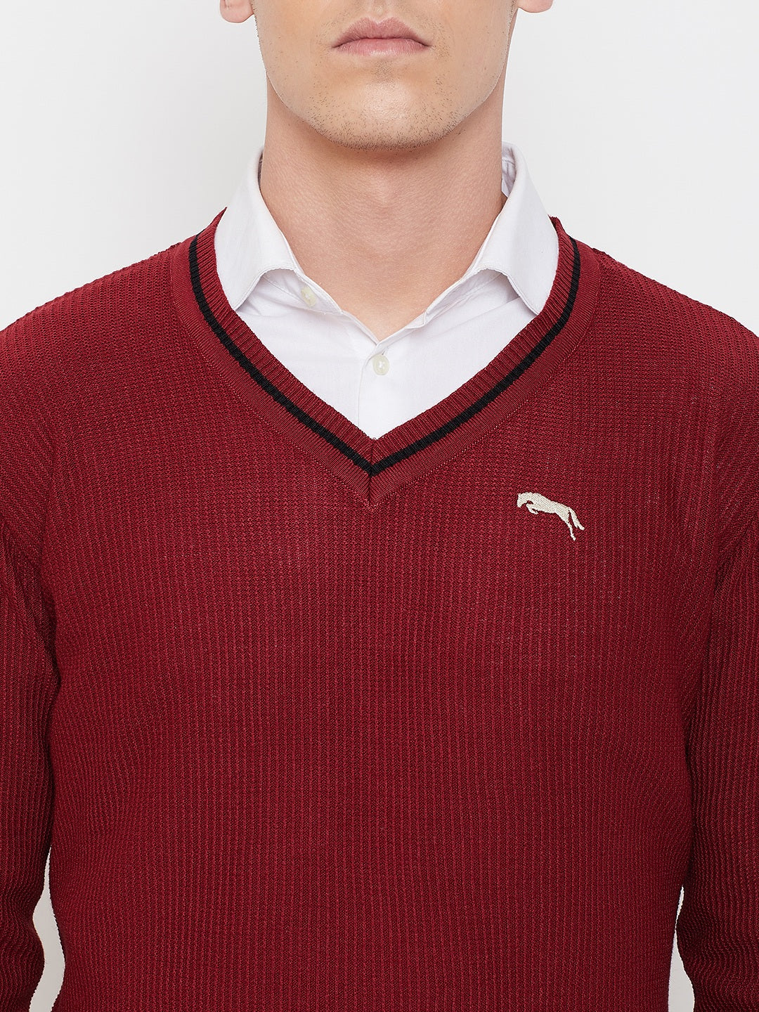 JUMP USA Men Red Solid Sweater - JUMP USA