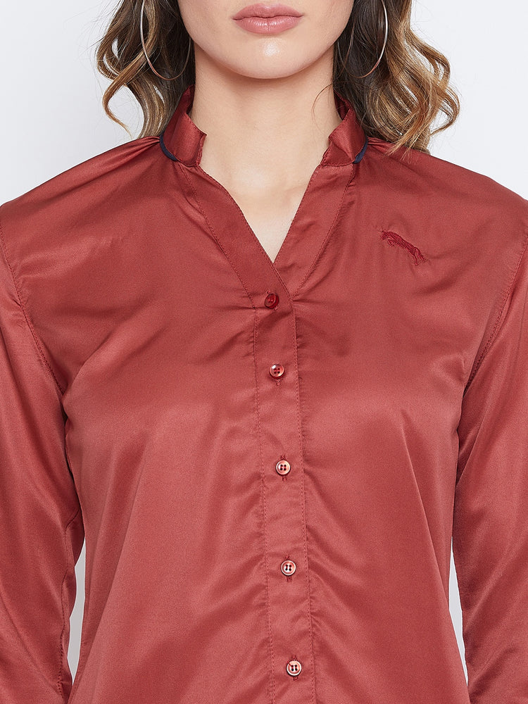 JUMP USA Women Red Solid Casual Shirts - JUMP USA