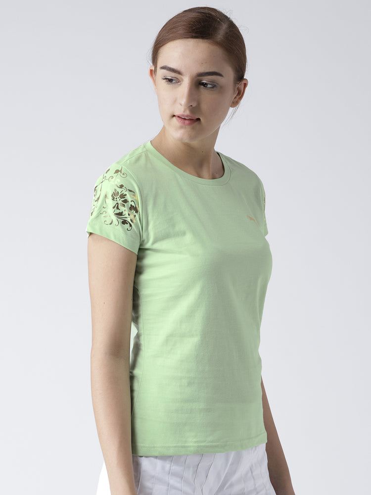 Women Green Casual T-shirt - JUMP USA