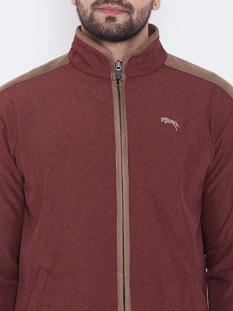 JUMP USA Men Red Solid Bomber Jacket - JUMP USA