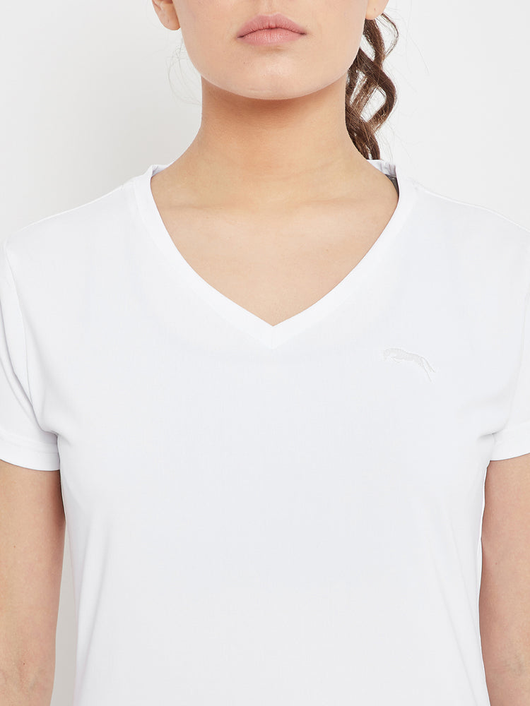 Women White Sports T-shirt - JUMP USA