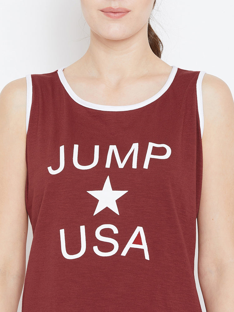 JUMP USA Women Red Printed Tank Top - JUMP USA