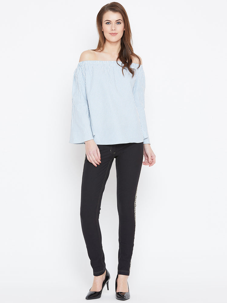 Women Black Solid Skinny Fit Trouses - JUMP USA