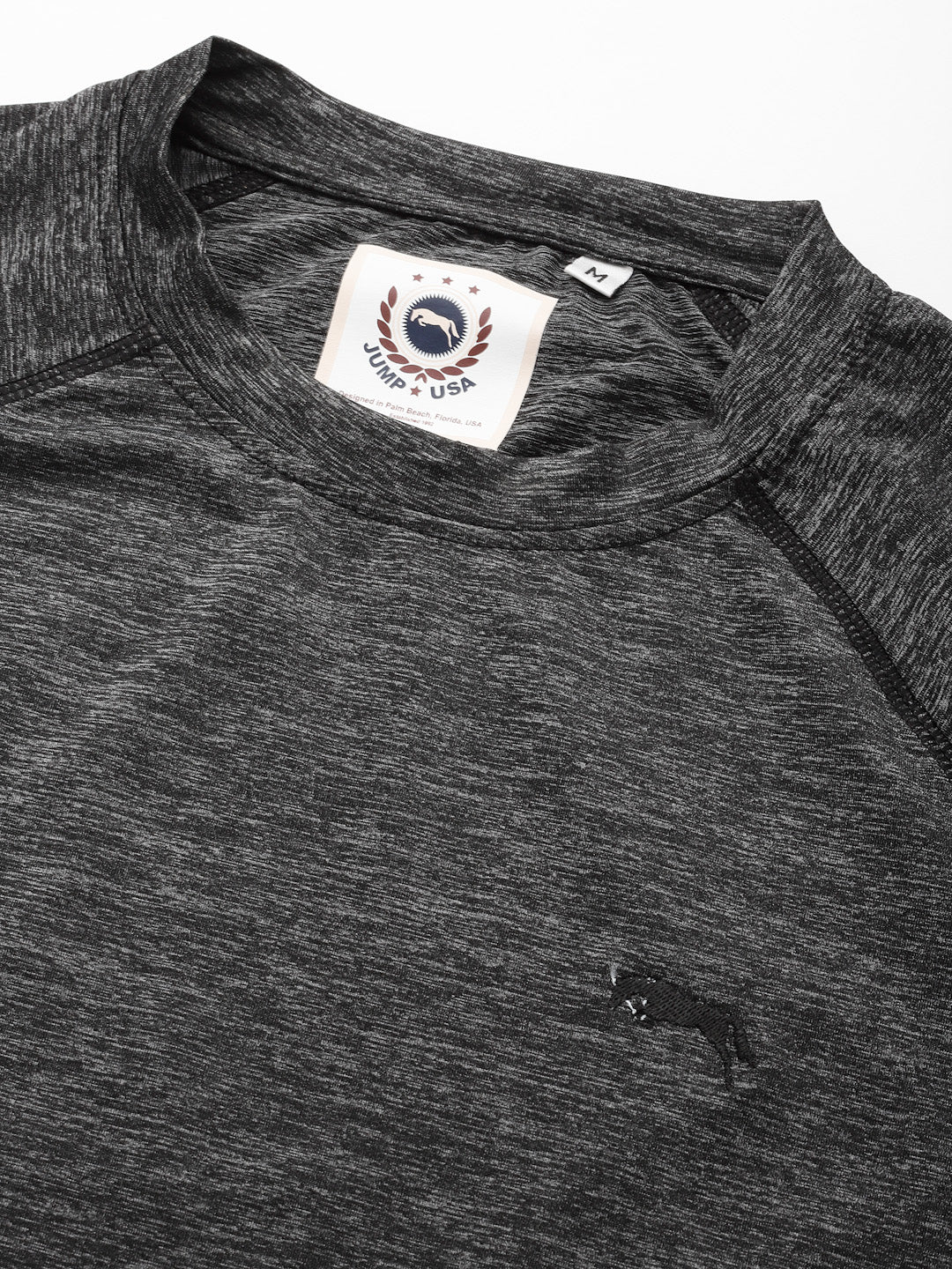 JUMP USA Men Grey Sports Round Neck T-shirt