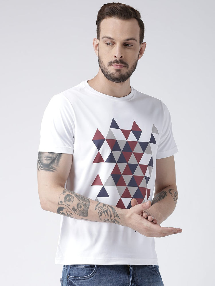 Men White Graphic Round Neck T-shirt - JUMP USA